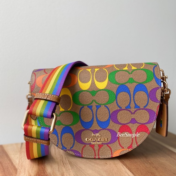 Coach | Bags | Coach Ellen Crossbody In Rainbow Signature Canvas | Poshmark